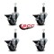 Service Caster 3'' Thermoplastic Rubber Swivel 1-1/8'' Expanding Stem Caster Set with Brake, 4PK SCC-EX20S314-TPRB-PLB-118-4 - alternate 4